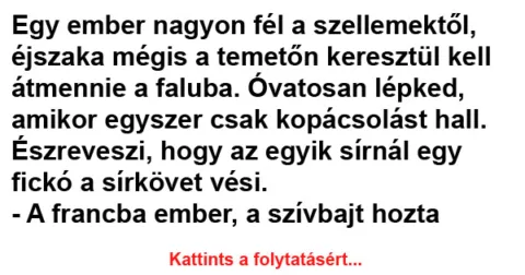 Vicc: Egy ember nagyon fél a szellemektől