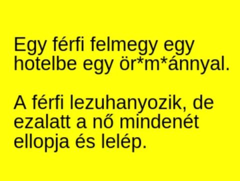 Vicc: Egy férfi felmegy egy hotelbe –