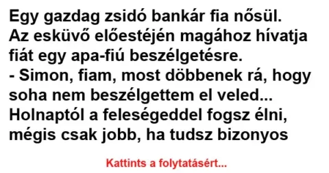 Vicc: Egy gazdag zsidó bankár fia nősül