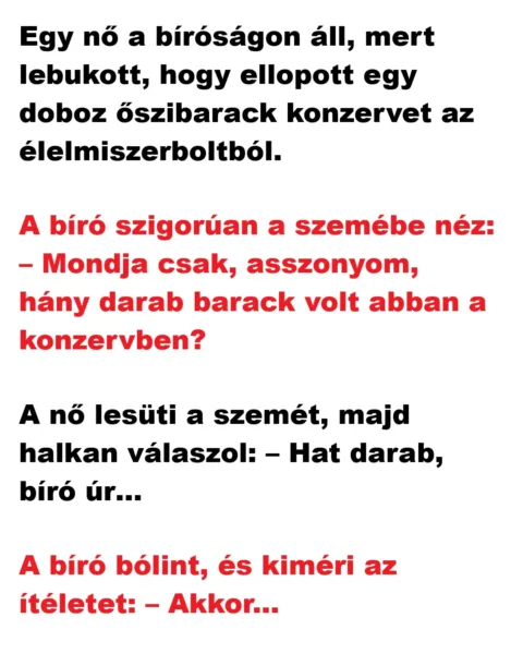 Vicc: Egy nő a bíróságon áll