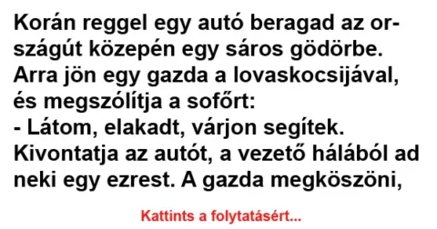 Vicc: Korán reggel egy autó Vicc: Korán reggel egy autó