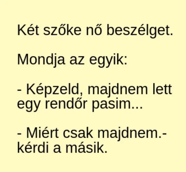 Vicc: Majdnem lett egy rendőr pasim - Vicc: Majdnem lett egy rendőr pasim –