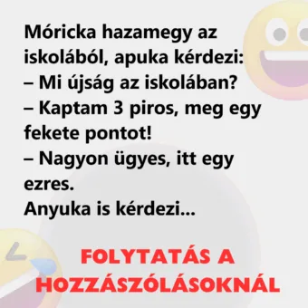Vicc: Móricka hazamegy az iskolából