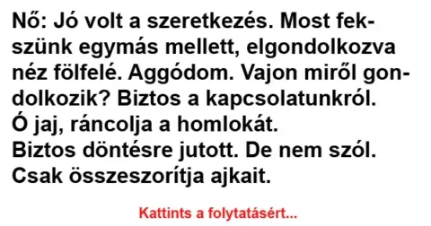 Vicc: Nő: Jó volt a szeretkezés