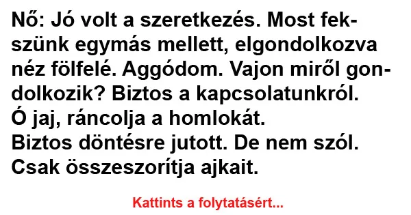 Vicc: Nő: Jó volt a szeretkezés