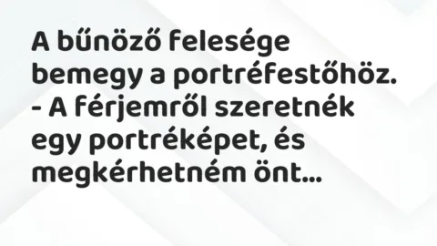Vicc: A bűnöző felesége bemegy a portréfestőhöz.

– A férjemről szeretnék egy…