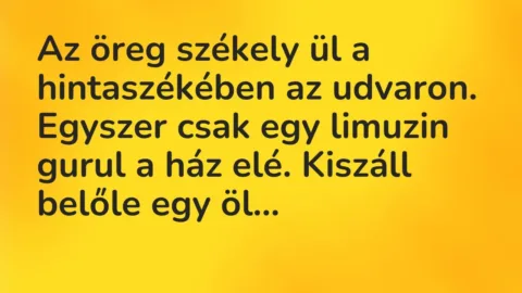 Vicc: Az öreg székely ül a hintaszékében az udvaron. Egyszer csak egy limuzin gurul a…