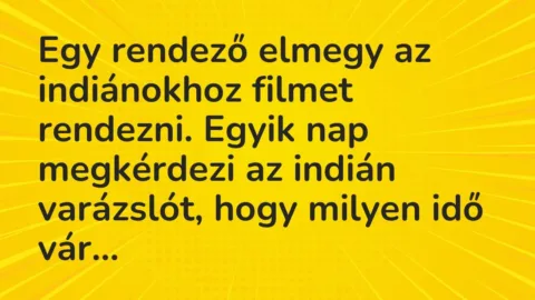 Vicc: Egy rendező elmegy az indiánokhoz filmet rendezni. Egyik nap megkérdezi az…