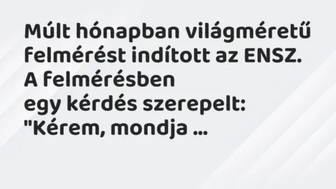 Vicc: Múlt hónapban világméretű felmérést indított az ENSZ. A felmérésben

egy…