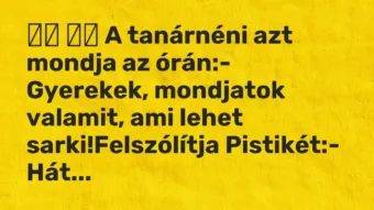 Viccek: A tanárnéni azt mondja az órán:- Gyerekek, mondjatok…