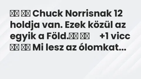 Viccek: 
		  
		  Chuck Norrisnak 12 holdja van. Ezek közül az egyik a…