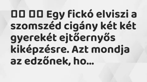 Viccek: 
		  
		  Egy fickó elviszi a szomszéd cigány két két gyerekét…