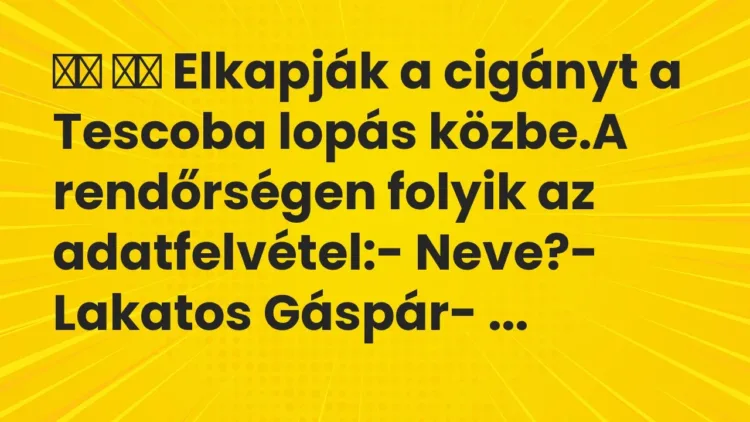 Viccek:
Elkapják a cigányt a Tescoba lopás közbe.A rendőrségen … Viccek:
Elkapják a cigányt a Tescoba lopás közbe.A rendőrségen …