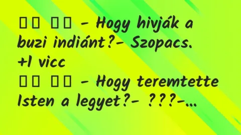 Viccek: 
		  
		  – Hogy hivják a buzi indiánt?- Szopacs.		 …