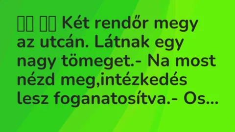 Viccek: 
		  
		  Két rendőr megy az utcán. Látnak egy nagy tömeget.- Na …
