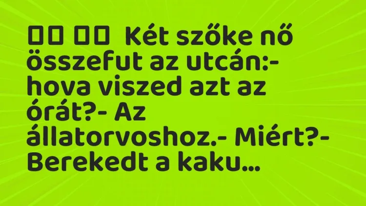 Viccek:
Két szőke nő összefut az utcán:- hova viszed azt az… Viccek:
Két szőke nő összefut az utcán:- hova viszed azt az…