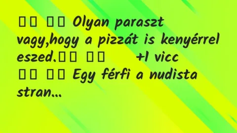 Viccek:
Olyan paraszt vagy,hogy a pizzát is kenyérrel eszed. … Viccek:
Olyan paraszt vagy,hogy a pizzát is kenyérrel eszed. …
