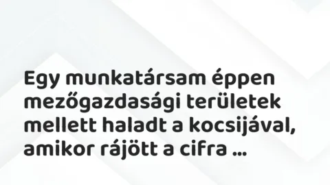 Vicces történet: 
	    	    


Egy munkatársam éppen mezőgazdasági területek…