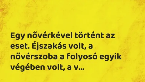 Vicces történet: 
	    	    


Egy nővérkével történt az eset. Éjszakás volt, …