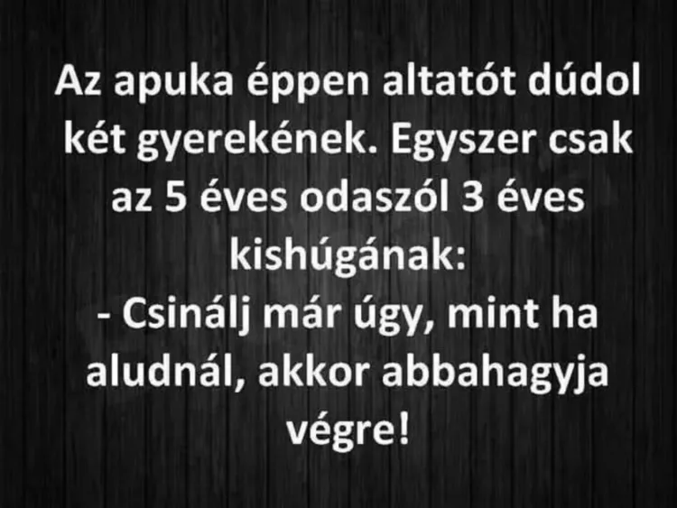 Az apuka éppen altatót dúdol két gyerekének... Az apuka éppen altatót dúdol két gyerekének...