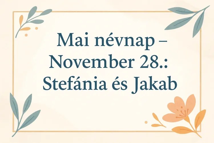 Mai névnap – november 28. Stefánia és Jakab Mai névnap – november 28.: Stefánia és Jakab