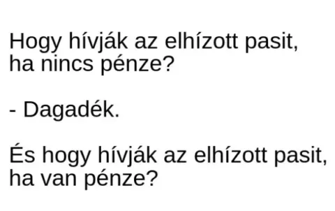 Vicc: A Csóró és a Gazdag elhízott férfi –