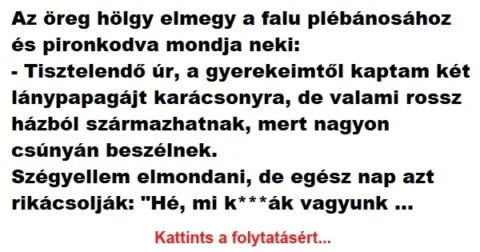 Vicc: A faluban este kerekezik haza a helyi plébános