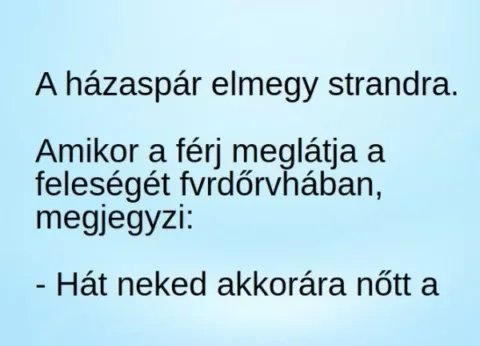 Vicc: A férj meglátja a feleségét f***őruhában, és megjegyzi: - Vicc: A férj meglátja a feleségét f***őruhában, és megjegyzi: – TUDNOD…