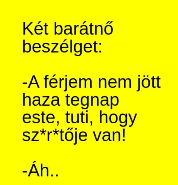 Vicc: A férjem nem jött haza tegnap este - Vicc: A férjem nem jött haza tegnap este –