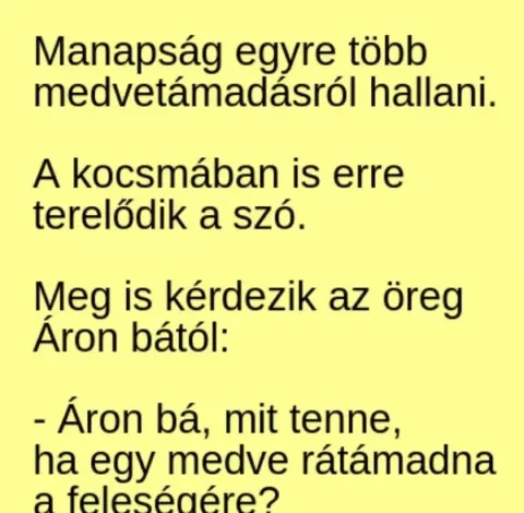 Vicc: A medve rátámad a feleségre –