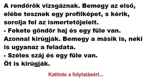 Vicc: A rendőrök vizsgáznak Vicc: A rendőrök vizsgáznak