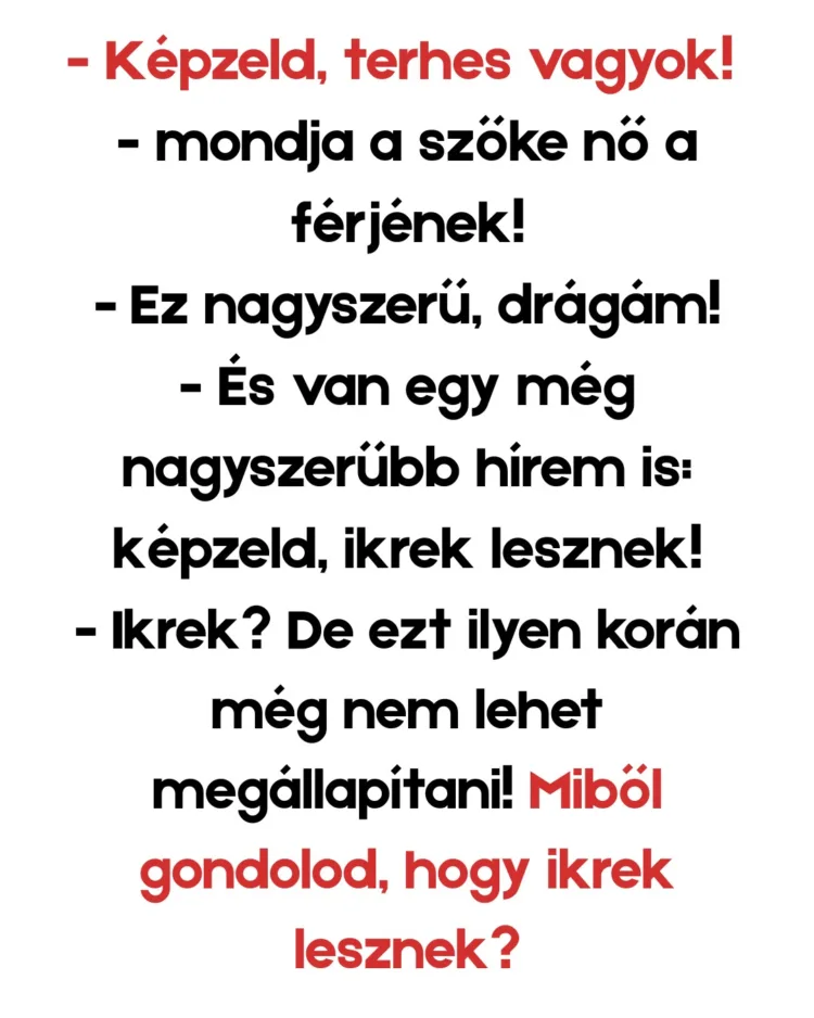 Vicc: A szőke nő ikreket vár