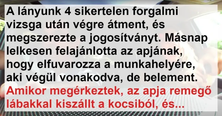 Vicc: Apa szeme fénye megszerezte a jogosítványt Vicc: Apa szeme fénye megszerezte a jogosítványt