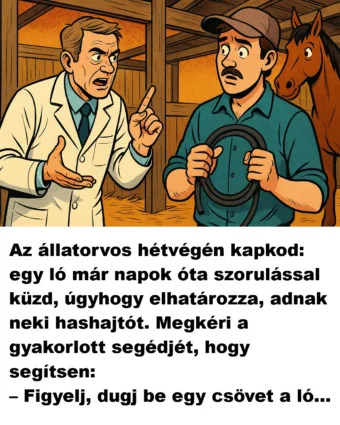 Vicc: Az állatorvos hétvégén kapkod Vicc: Az állatorvos hétvégén kapkod