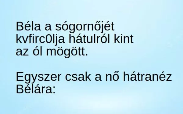 Vicc: Béla a sógornőjét az ól mögött - Vicc: Béla a sógornőjét az ól mögött –