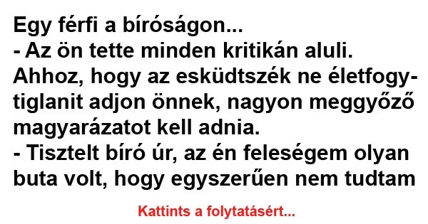 Vicc: Egy férfi a bíróságon… Vicc: Egy férfi a bíróságon…
