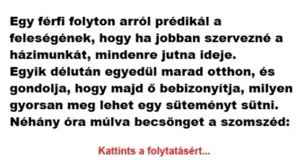 Vicc: Egy férfi folyton arról prédikál …