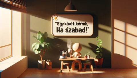 Vicc: Egy kávét kérnék, ha szabad…