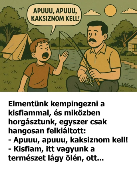 Vicc: Elmentünk kempingezni a kisfiammal