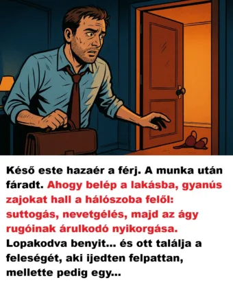 Vicc: Késő este hazaér a férj