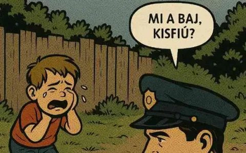 Vicc: Kisfiú sír a pöcegödör mellett