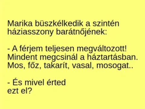 Vicc: Marika büszkélkedik a barátnőjének: –