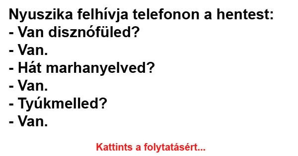 Vicc: Nyuszika felhívja telefonon a hentest Vicc: Nyuszika felhívja telefonon a hentest