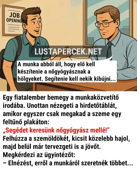 Vicc: Segédet keresünk nőgyógyász mellé!