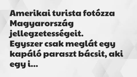 Vicc: Amerikai turista fotózza Magyarország jellegzetességeit