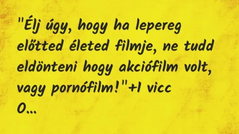 Vicc: „Élj úgy, hogy ha lepereg előtted életed filmje, ne tudd eldönteni hogy… Vicc: „Élj úgy, hogy ha lepereg előtted életed filmje, ne tudd eldönteni hogy…