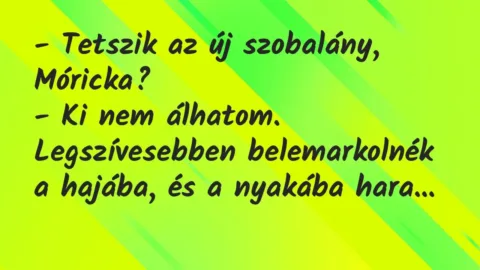 Vicc: – Tetszik az új szobalány, Móricka?

– Ki nem álhatom….