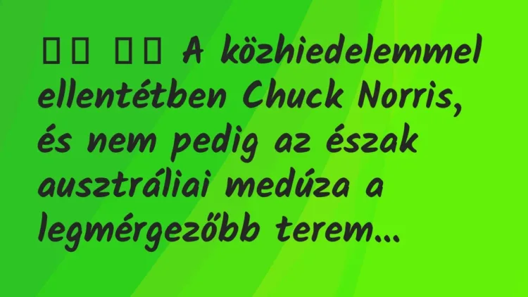 Viccek:
A közhiedelemmel ellentétben Chuck Norris, és nem… Viccek:
A közhiedelemmel ellentétben Chuck Norris, és nem…