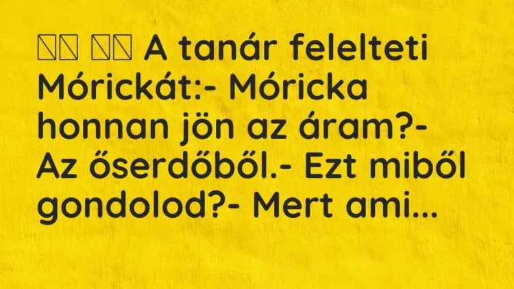 Viccek:
A tanár felelteti Mórickát:- Móricka honnan… Viccek:
A tanár felelteti Mórickát:- Móricka honnan…