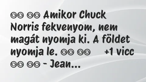 Viccek: 
		  
		  Amikor Chuck Norris fekvenyom, nem magát nyomja ki. A…